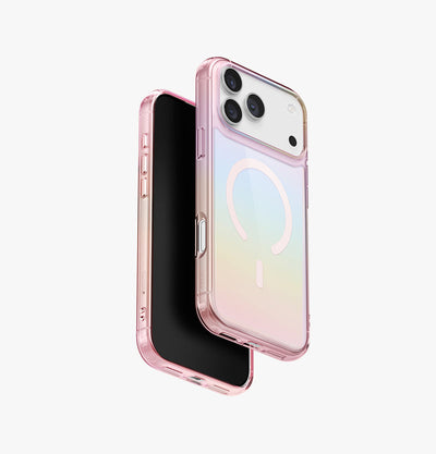 UNIQ Iridescia holographic case for iPhone 17 Pro Max Pink Prism - main view