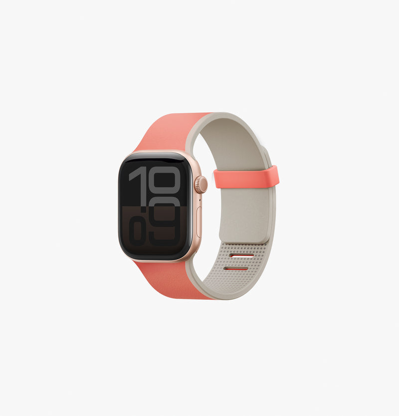 UNIQ Revix IV reversible Apple Watch band Coral Quartz Beige - front view