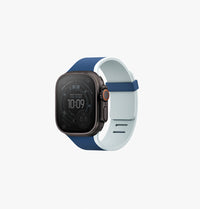 UNIQ Revix IV reversible Apple Watch band Marine Blue Pale Aqua - front view