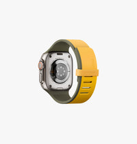 UNIQ Revix IV reversible Apple Watch band Canary Yellow Deep Forest - reverse side