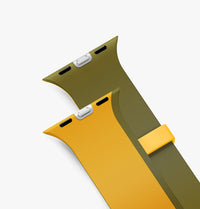 UNIQ Revix IV reversible Apple Watch band Canary Yellow Deep Forest - band detail