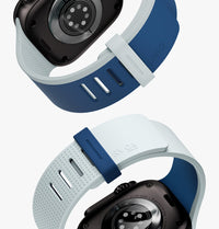 UNIQ Revix IV reversible Apple Watch band Marine Blue Pale Aqua - twin loop detail