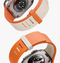 UNIQ Revix IV reversible Apple Watch band Clay Volt Orange - twin loop detail
