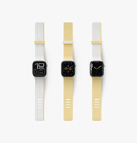 UNIQ Revix IV reversible Apple Watch band White Butter Yellow - styling variants