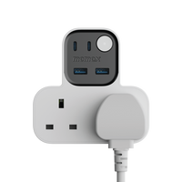 مشترك موماكس Charge Work Flow بشكل حرف T مع منافذ يو اس بي | Momax Charge Work Flow T-Shaped Extension With USB Ports