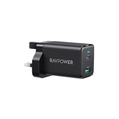 شاحن بقدرة 45 واط مع منفذين من راف باور - RAVPower Wall Charger Dual Ports Type C + USB Fast Charging