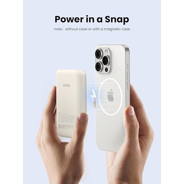 UGREEN 10000mAh Mini Magnetic Wireless 20W Power Bank | باور بانك يوجرين 10000 مللي أمبير مغناطيسي لاسلكي 20 واط
