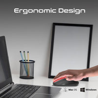 Promate UniGlide Red wireless mouse - angle view