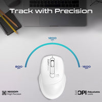 Promate UniGlide White ambidextrous mouse top view