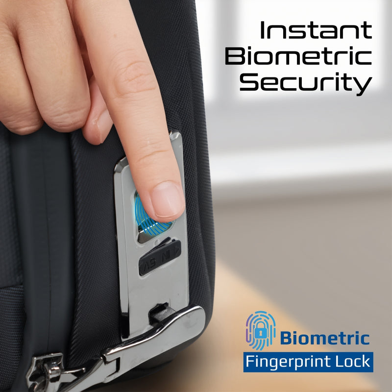 Promate UrbanPouch-Pro Tech Pouch Biometric Fingerprint Lock Black-Lock