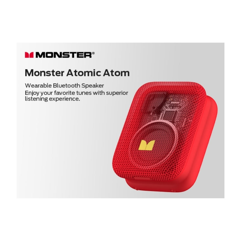 Monster Atomic Tower Wireless Speaker Red | سماعة مونستر أتوميك تاور اللاسلكية أحمر