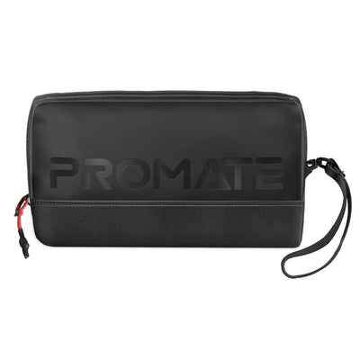 Promate Vali Lightweight Tech Organizer Pouch Cordura Black-Front