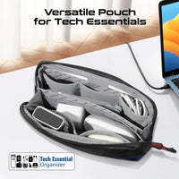 Promate Vali Lightweight Tech Organizer Pouch Cordura Blue-Angle
