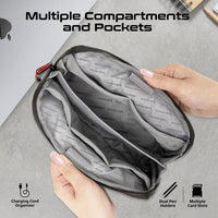 Promate Vali Lightweight Tech Organizer Pouch Cordura Blue-Open