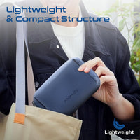 Promate Velvena Compact Tech Organizer Pouch 1L PU Leather Blue-Compartments