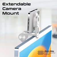 Promate VersaMount White foldable phone stand - angle view