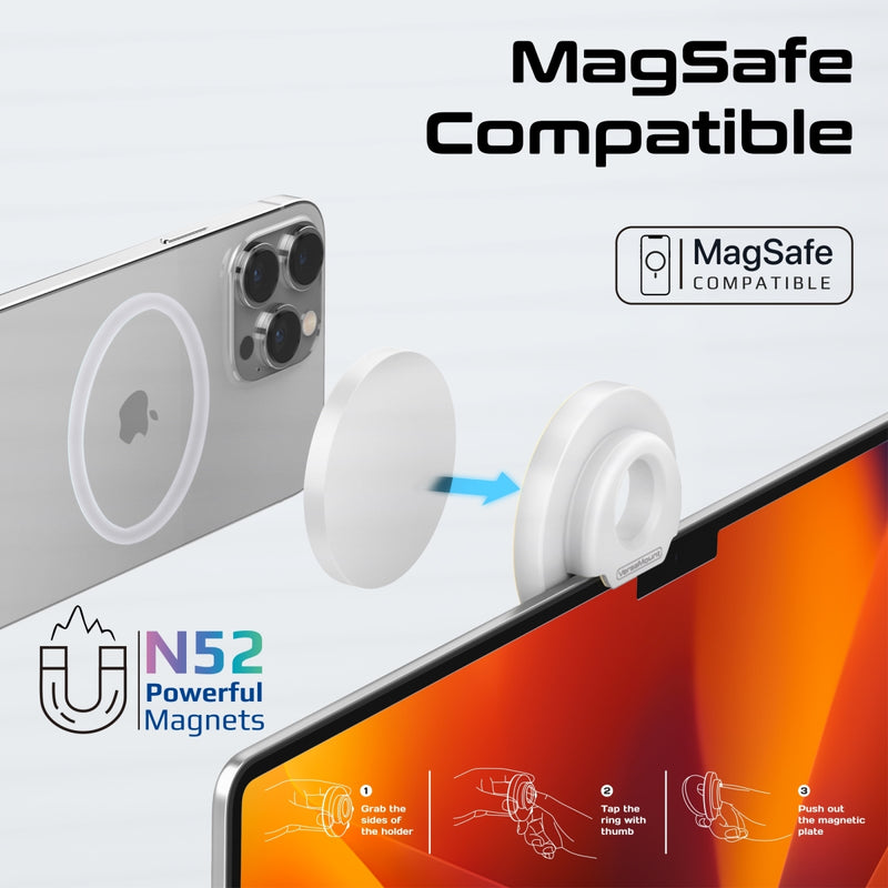 Promate VersaMount White N52 magnets MagSafe attachment detail