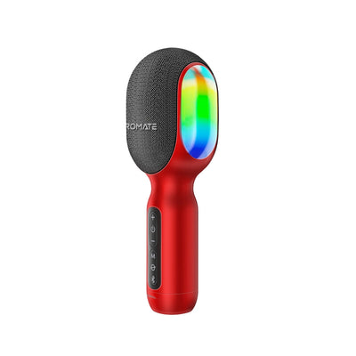 Promate VocalMic 5-in-1 Wireless Karaoke Microphone Speaker 2500mAh Red-Front