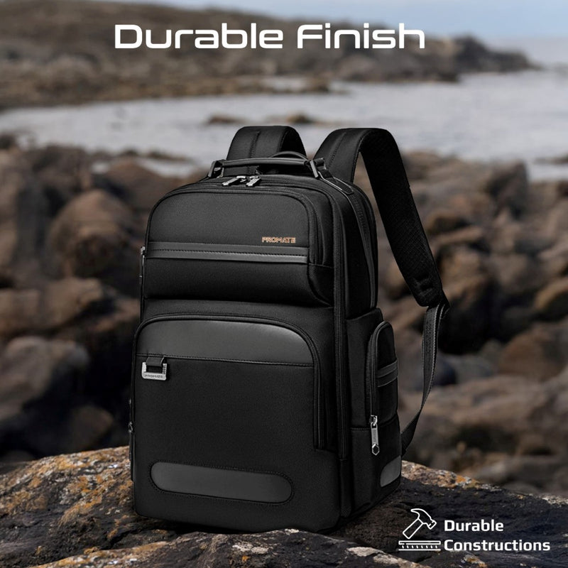 Promate Voyage-BP Laptop Backpack 15.6 inch 35L 1680D Nylon-Trolley Strap
