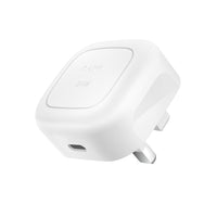 شاحن جداري بيلكن بوست تشارج مدمج USB-C بقدرة 20 واط مع PPS - أبيض | Belkin BoostCharge Compact USB-C Wall Charger 20W PPS - White