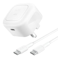 شاحن بيلكن بوست تشارج مدمج USB-C بقدرة 45 واط مع كابل تايب سي إلى تايب سي 1 متر White