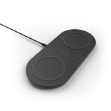 قاعدة شحن لاسلكي مزدوجة بيلكن بوست تشارج بقدرة 15 واط لكل جهاز - أسود | Belkin BoostCharge Dual Wireless Charging Pads 15W per Device - Black