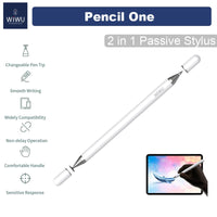 Stylusa Gerdûnî ya 2 di 1ê ya Ekrana Destî ya WiWU Pencil One ji Aloyê Aluminiumê - Stylusa Ekrana Destî ya 2-di-1ê ya WiWU ji bo Smartphoneyan