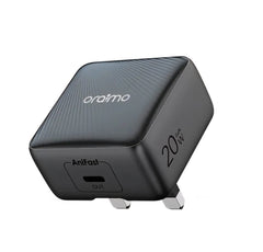 شاحن جداري أورايمو GaN بمنفذ تايب سي وبقدرة شحن 20 واط - اسود | Oraimo Charger 20W GaN tech Type-C Port - Black