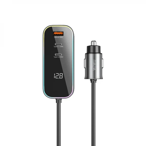 WIWU Wi-QC014 شاحن سيارة سريع 120W متعدد المنافذ PD+QC 4 منافذ