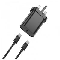 شاحن ويوو Wi-U001 سريع 20 واط PD مع كيبل Type-C إلى Lightning - أسود | WiWU Wi-U001 20W PD Fast Charger with Type-C to Lightning Cable - Black
