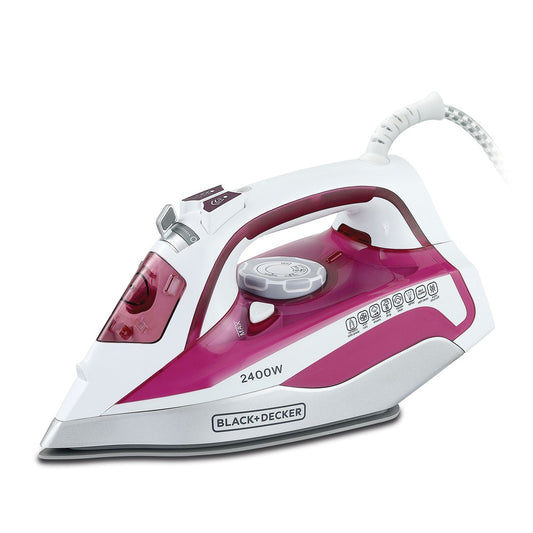 مكواة بخار بلاك آند ديكر بقدرة 2400 واط مع قاعدة سيراميك | Black&Decker X2400-B5 2400W STEAM IRON WITH CERAMIC SOLEPLATE