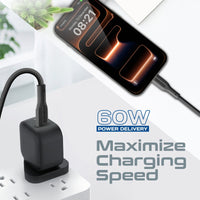 Promate XCord-CC300 Black reinforced USB-C connector close-up