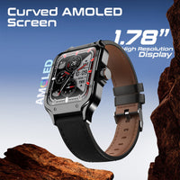 Promate XWatch-RM Curved AMOLED Smartwatch 1.78 inch IP68 Black-Angle
