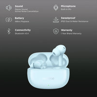 Realme Buds T200 X Volt Wireless Earphones Blue | سماعات ريلمي بادز T200 X فولت زرقاء