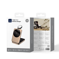 شاحن لاسلكي ويوو Wi-W038 مغناطيسي 3 في 1 لـ iPhone والساعة والسماعات | WiWU Wi-W038 3-in-1 Magnetic Wireless Charging Station for iPhone, Watch & Earbuds