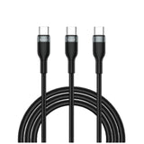 WiWU Concise 100W 3 in 1 Fast Charging Cable Wi-C029 C-C+C - كيبل شحن سريع 100 واط 3 في 1 من WiWU