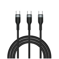 WiWU Concise 100W 3 in 1 Fast Charging Cable Wi-C029 C-C+C - كيبل شحن سريع 100 واط 3 في 1 من WiWU