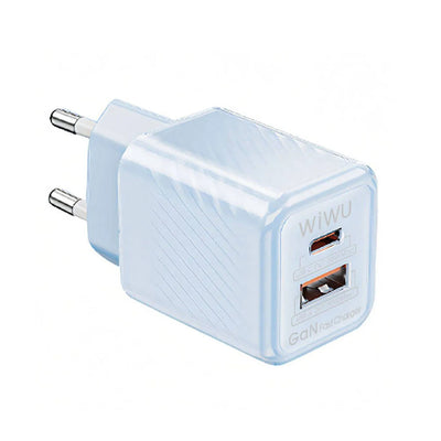 شاحن وي وو جيلو Wi-U015 سريع 35 واط GaN بمنفذين PD+QC | WiWU Wi-U015 Jello 35W GaN Dual Port Fast Charger PD+QC