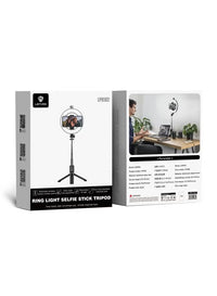Lenyes LPH102 Tripod with Bluetooth Ring Light | حامل تصوير مع إضاءة حلقية بلوتوث