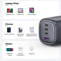 UGREEN USB-A+3×USB-C 100W GaN Tech Fast Charger - شاحن يوجرين 100 واط 4 منافذ GaN سريع