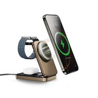 شاحن لاسلكي ويوو Wi-W038 مغناطيسي 3 في 1 لـ iPhone والساعة والسماعات | WiWU Wi-W038 3-in-1 Magnetic Wireless Charging Station for iPhone, Watch & Earbuds