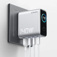 Şarjêra Dîwêr a Anker GaN PD 3.1 USB-C GaN ya Pêçayî ya 3-Port bi Hêza Şarjkirinê ya 140W û Kabloya USB-C berbi USB-C - Zîv | Şarjêra Anker GaN 140W, Şarjêra PD 3.1 USB-C GaN ya Pêçayî ya 4-Port, Bi Kabloya CC - Zîv