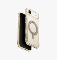 UNIQ Swivix rotating kickstand case for iPhone Air Taupe Gold - angled view