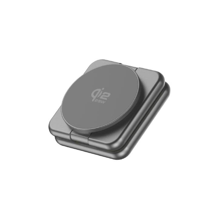 شاحن ماستر لاسلكي 3 في 1 ماغسيف قابل للطي بقدرة شحن 25 واط - رمادي | MASTER 3-in-1 MagSafe Qi2.2 Foldable Charger 25W - Grey