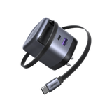 UGREEN 65W GaN Fast Charger with Retractable Cable | شاحن يوجرين 65 واط تقنية جان مع كيبل قابل للسحب