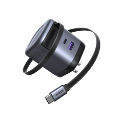 UGREEN 65W GaN Fast Charger with Retractable Cable | شاحن يوجرين 65 واط تقنية جان مع كيبل قابل للسحب