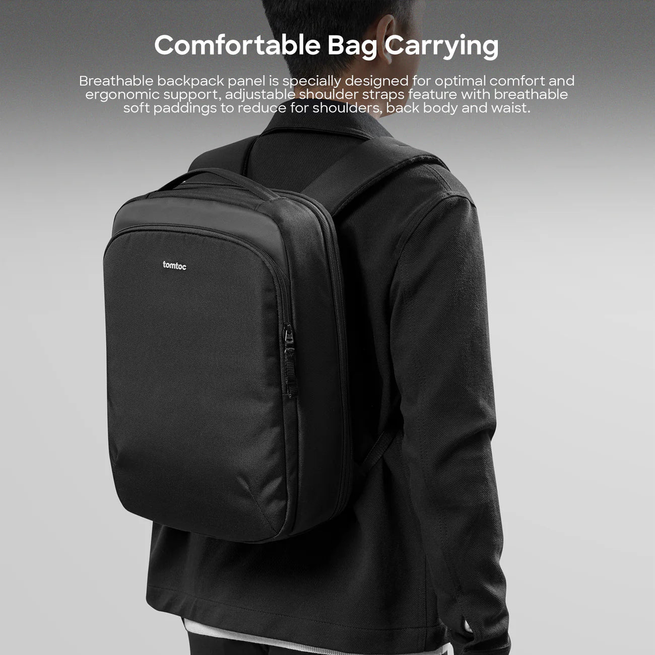 حقيبة ظهر توم توك اكسبلورر T60 للابتوب بحجم 16 انش وبسعة 22.5 لتر - اسود | tomtoc Explorer-T60 Laptop Backpack 16 Inch / 22.5L – Black