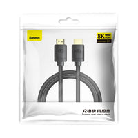 Baseus HDMI 8K Adapter Cable HDMI→HDMI 3m Black - كابل بيسوس HDMI 8K محول 3 متر أسود