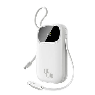 Baseus EnerFill FC31 Qpow 3 Power Bank 20000mAh 45W White - باور بانك بيسوس انرفيل FC31 كيو باو 3 20000 مللي أمبير 45 واط أبيض