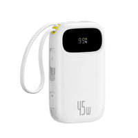 Baseus EnerFill FC31 Qpow 3 Power Bank 20000mAh 45W White - باور بانك بيسوس انرفيل FC31 كيو باو 3 20000 مللي أمبير 45 واط أبيض
